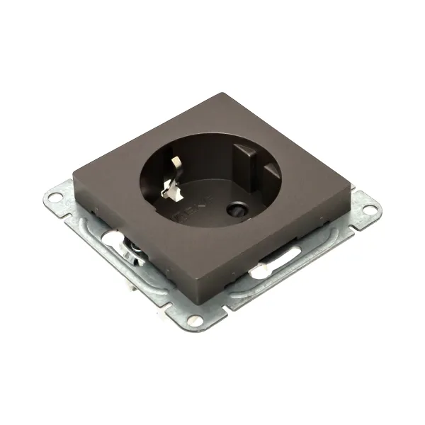 Механизм розетки, 16А, с заземлением, со шторками, мокко Эпика EKF