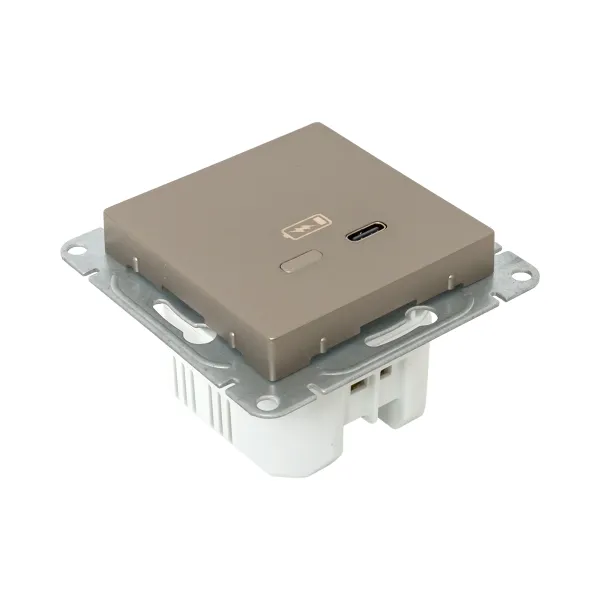 Механизм розетки USB-С, быстрая, шампань Эпика EKF