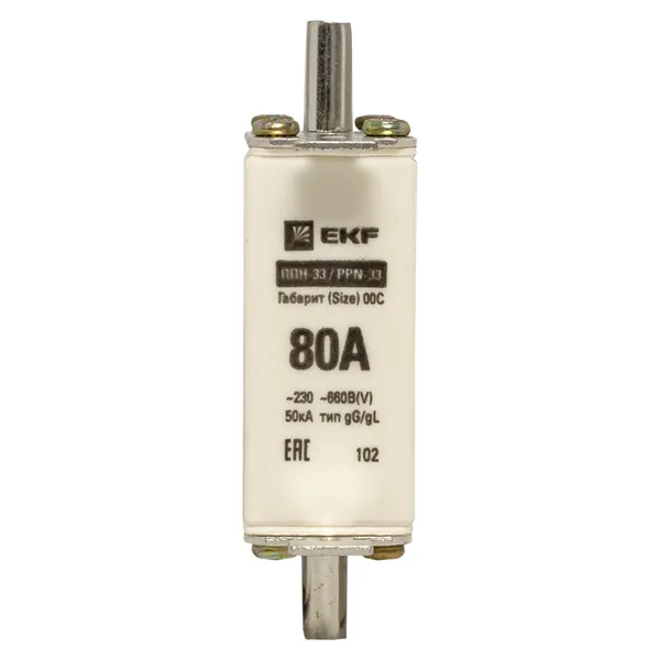 Плавкая вставка ППН-33 100/ 80А габарит 00С EKF