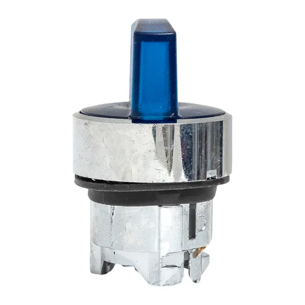 Исполнительный механизм переключателя ХB4 синий на 2 положения возвратный без фиксации, с подсветкой с короткой ручкой IP65 EKF