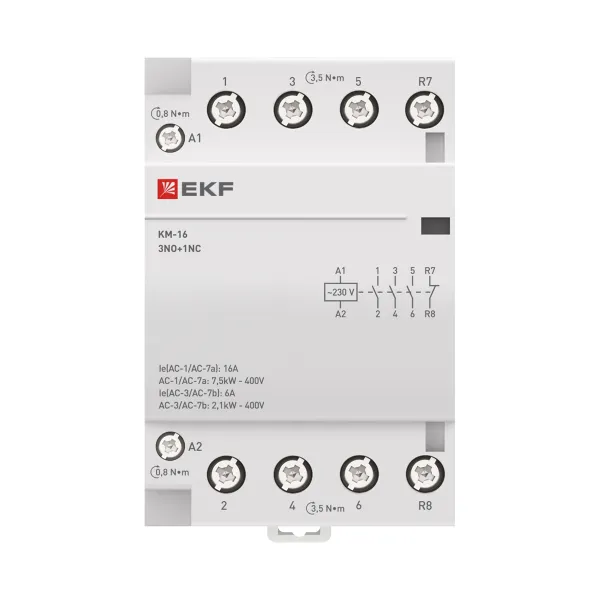 Контактор модульный КМ 16А 3NO+1NC 230В АС (3 мод.) PROXIMA EKF