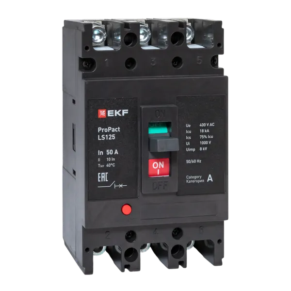 Автоматический выключатель LS125 18кА 3P 50А ProPact EKF