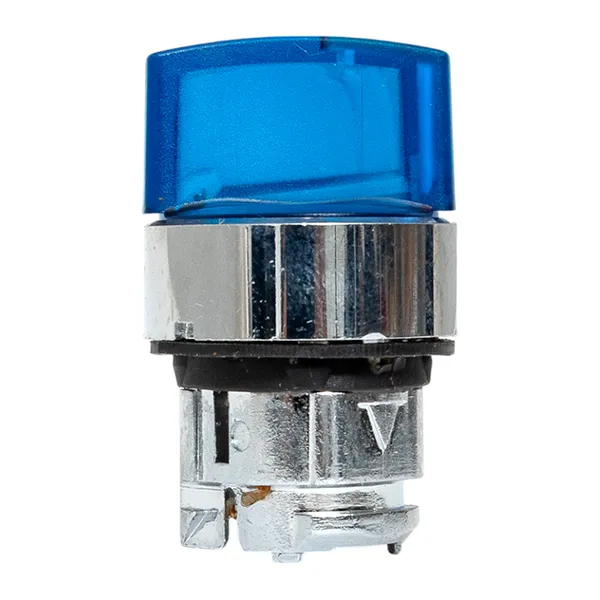 Исполнительный механизм переключателя ХB4 синий на 2 положения возвратный без фиксации, с подсветкой с короткой ручкой IP65 EKF