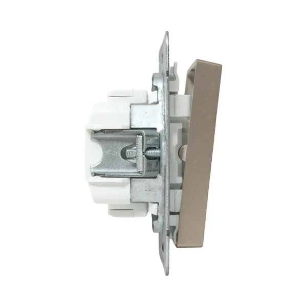 Механизм выключателя, двухклавишный, кнопочный, шампань Эпика EKF