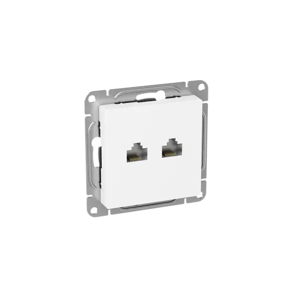 Механизм розетки RJ45 - 2шт, (cat5), белый Эпика EKF
