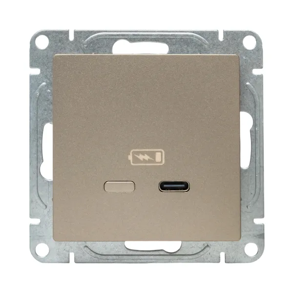 Механизм розетки USB-С, быстрая, шампань Эпика EKF