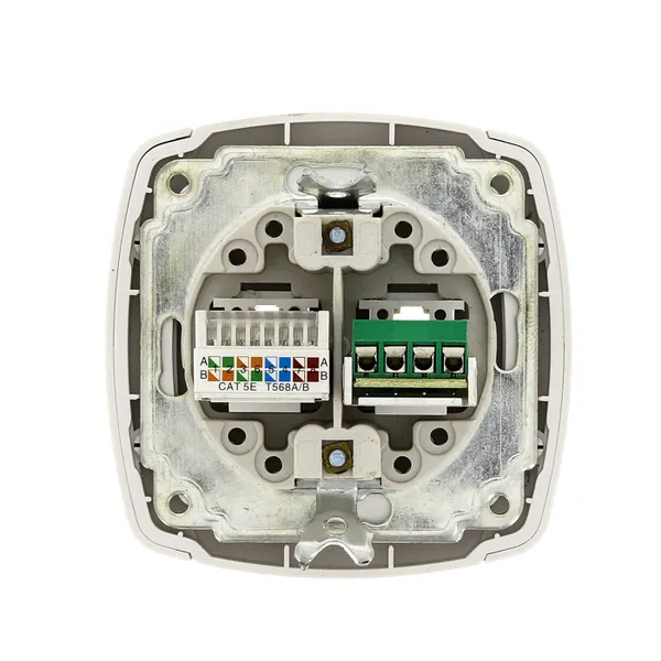 Париж Розетка RJ-45+Phone 1A 120В белая EKF Simple