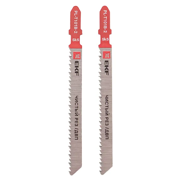 Пилки для электролобзика прямые T101B (чистовой рез по ДВП)(SK5)(2 шт) EKF Expert