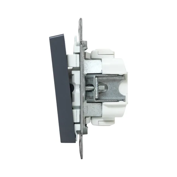 Механизм выключателя, двухклавишный, проходной, графит Эпика EKF