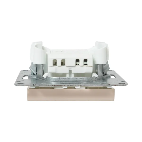 Механизм выключателя, одноклавишный, кнопочный, кремовый Эпика EKF