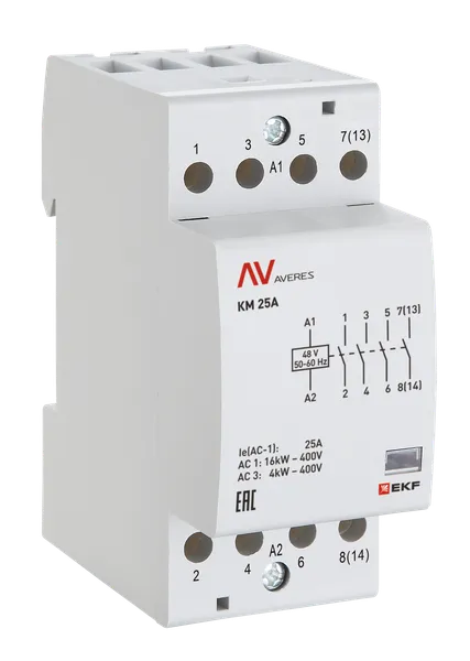 Контактор модульный КМ 40А 2NО 24VAC (2 мод.) AVERES EKF