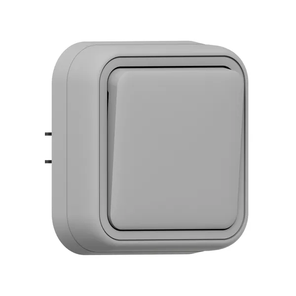 Выключатель, одноклавишный, СП, автоматические клеммы серый, Бронто EKF