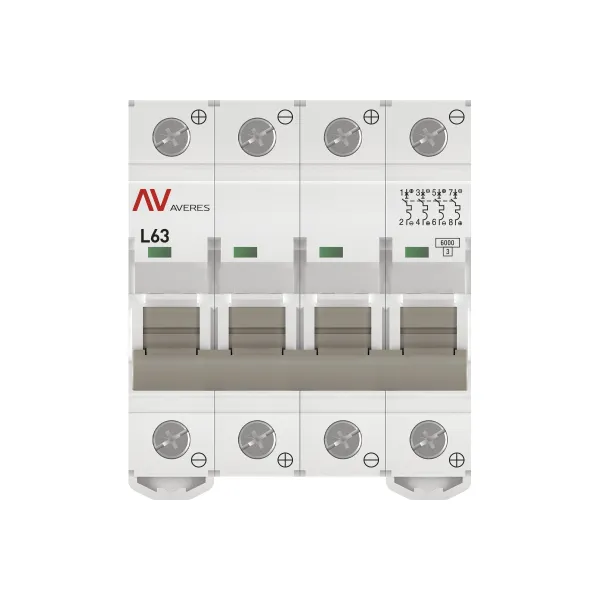 Выключатель автоматический AV-6 DC 4P 63A (L) 6kA EKF AVERES