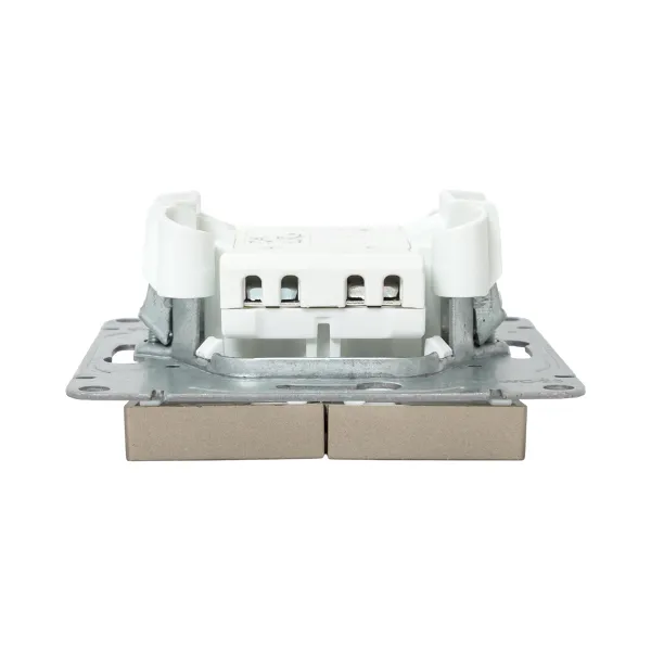 Механизм выключателя, двухклавишный, кнопочный, шампань Эпика EKF