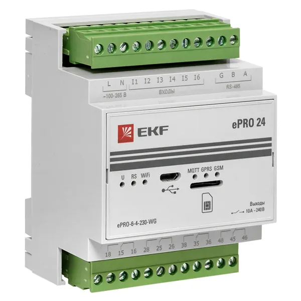 Контроллер базовый ePRO24 удаленного управления 6вх\4вых 230В WiFi GSM EKF PROxima