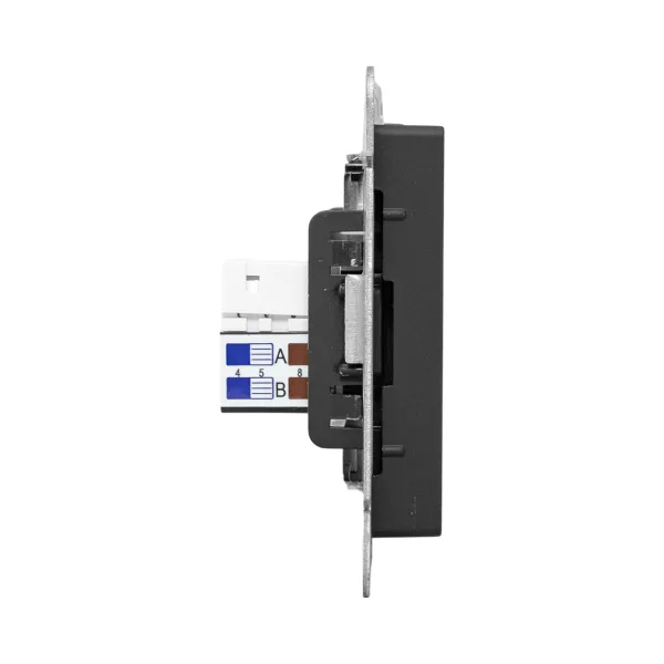 Механизм розетки HDMI+RJ45 (cat5), чёрный Эпика EKF