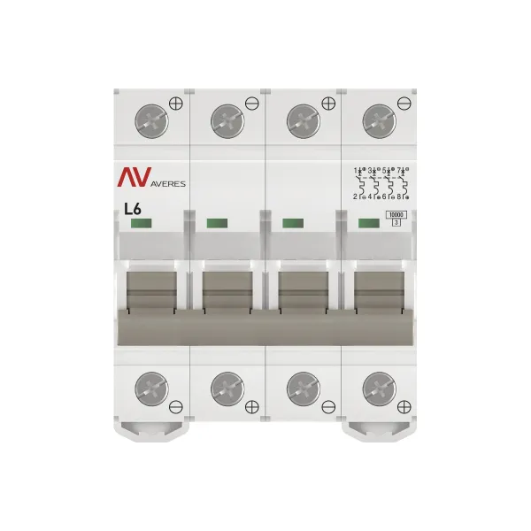 Выключатель автоматический AV-10 DC 4P 6A (L) 10kA EKF AVERES