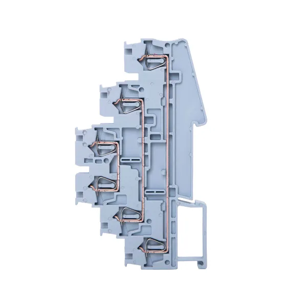 Клемма пружинная трёхуровневая ST 2.5 мм2 6 выводов серая EKF
