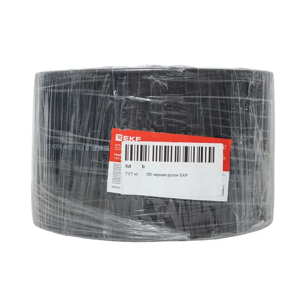 Термоусаживаемая трубка ТУТ нг 120/60 черная рулон EKF PROxima