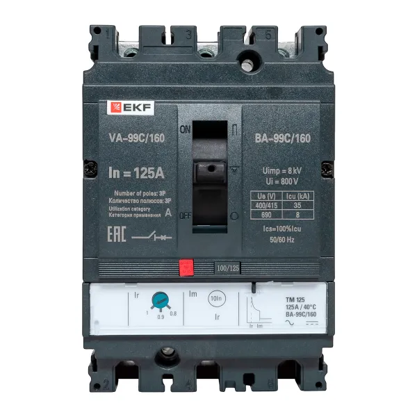 Выключатель автоматический ВА-99C 160/125А 3P 35кА EKF