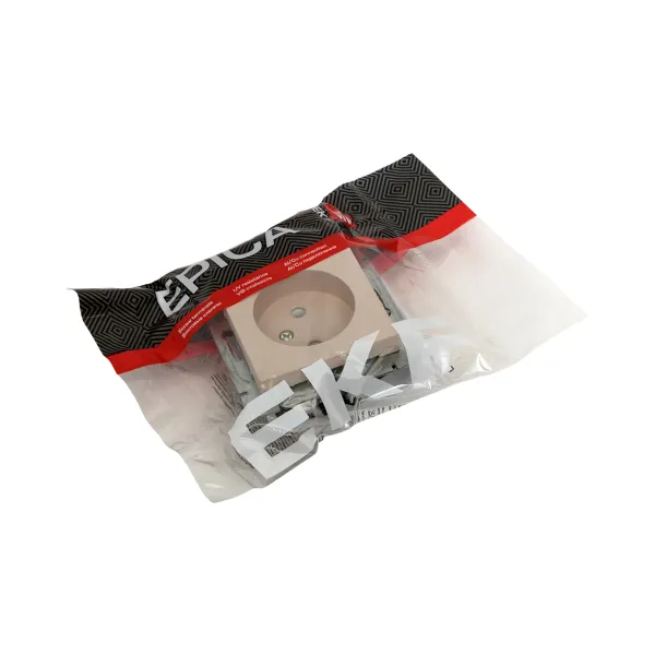 Механизм розетки, 16А, без заземления, без шторок, кремовый Эпика EKF