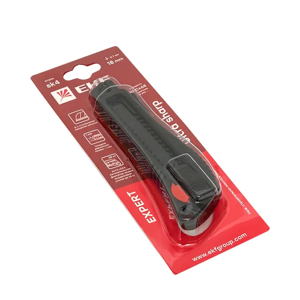 Нож строительно-монтажный 18 мм НСМ-50 (18мм)(SK4) Heavy Duty (до 25 кг) EKF Expert