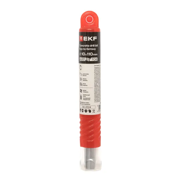 Бур по бетону SDS-plus 10х110 мм (4 резца) EKF Professional