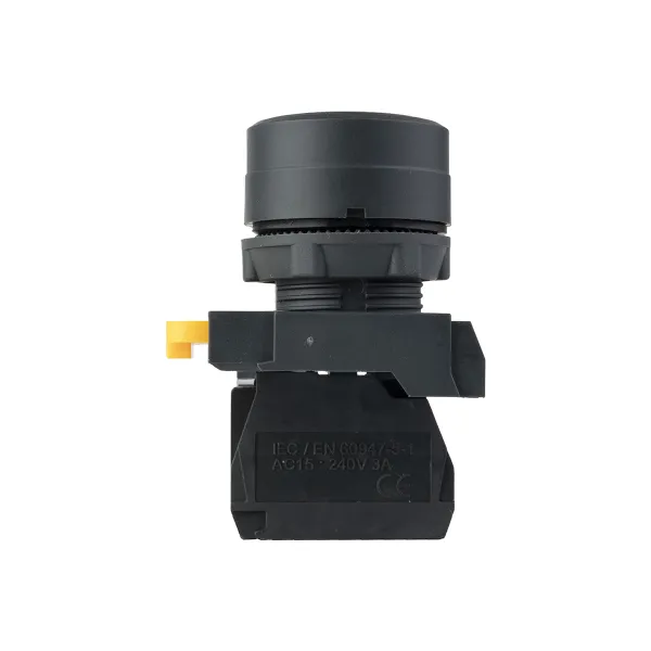Кнопка SB-31 плоская с фиксацией 1NO черная IP65 EKF