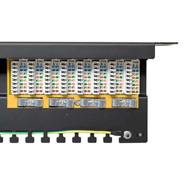 Патч-панель TERACOM CS 19'' Cat.6 1U полный экран STP 24 порта RJ-45 Dual IDC с органайзером