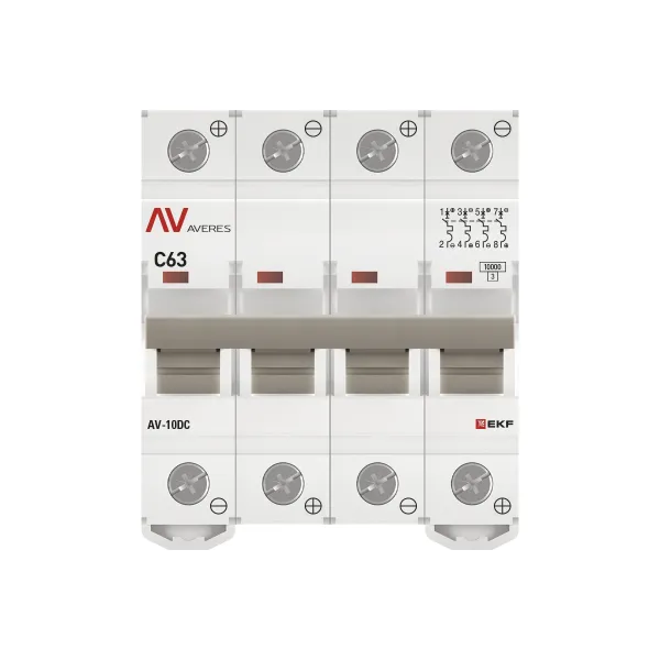 Выключатель автоматический AV-10 DC 4P 63A (C) 10kA EKF AVERES