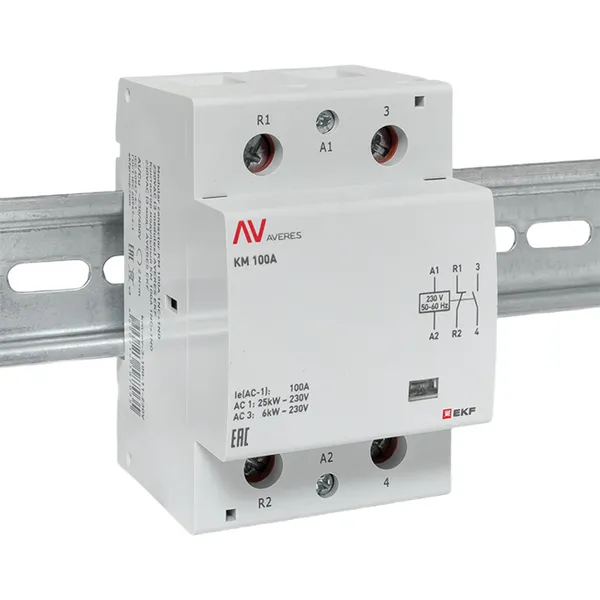 Контактор модульный КМ 100А 1NC+1NO 230VAC (3 мод.) AVERES EKF