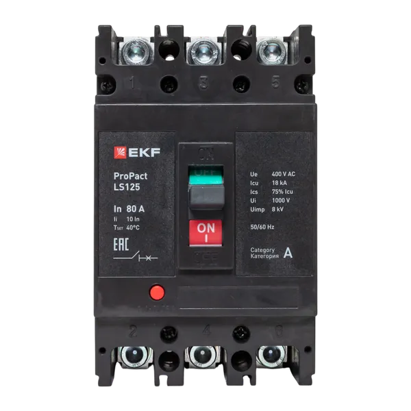 Автоматический выключатель LS125 18кА 3P 80А ProPact EKF