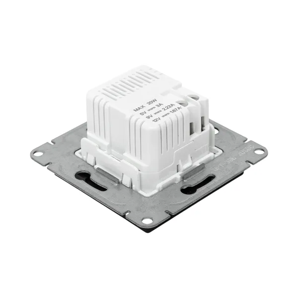 Механизм розетки USB-C - 2шт, чёрный Эпика EKF