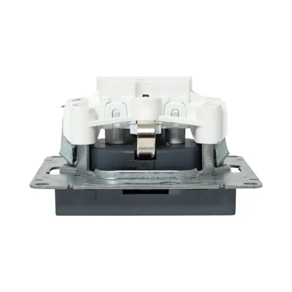 Механизм розетки, 16А, с заземлением, без шторок, графит Эпика EKF