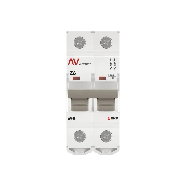 Выключатель автоматический AV-6 2P 6A (Z) 6kA EKF AVERES