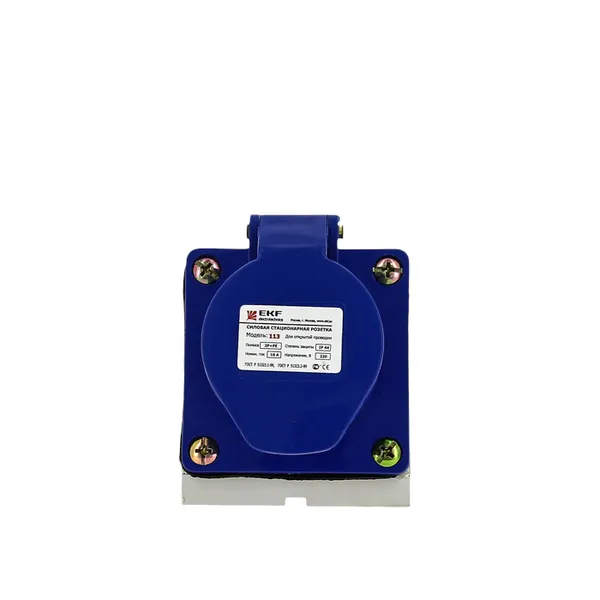 Розетка стационарная наружная 133 2Р+РЕ 63А 220В IP67 EKF