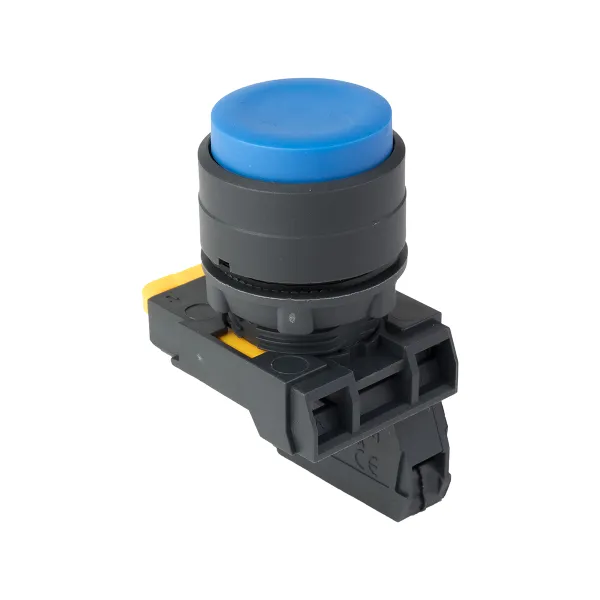 Кнопка выпирающая SB-35 с фиксацией 1NC синяя IP65 EKF