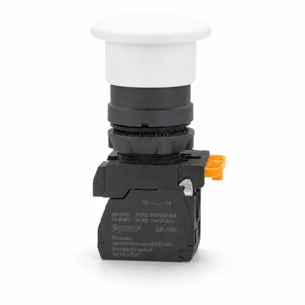 Кнопка SB-34 грибовидная 1NO+1NC белая EKF