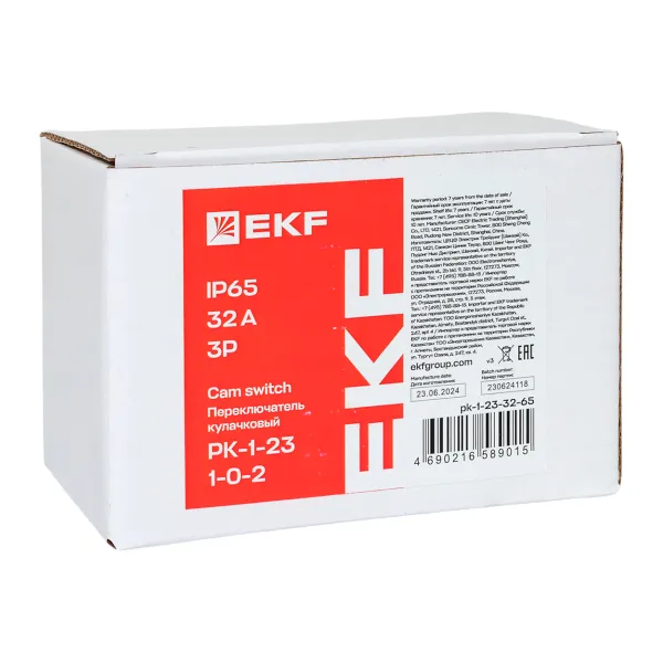 Переключатель кулачковый ПК-1-23 32А 3P «1-0-2» IP65 EKF
