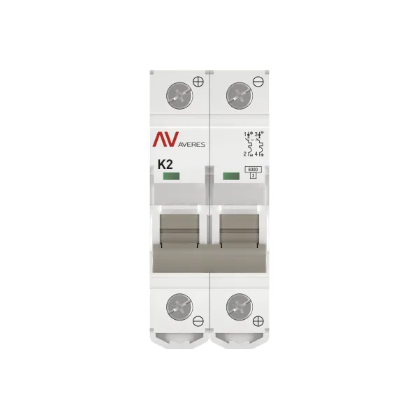 Выключатель автоматический AV-6 DC 2P 2A (K) 6kA EKF AVERES