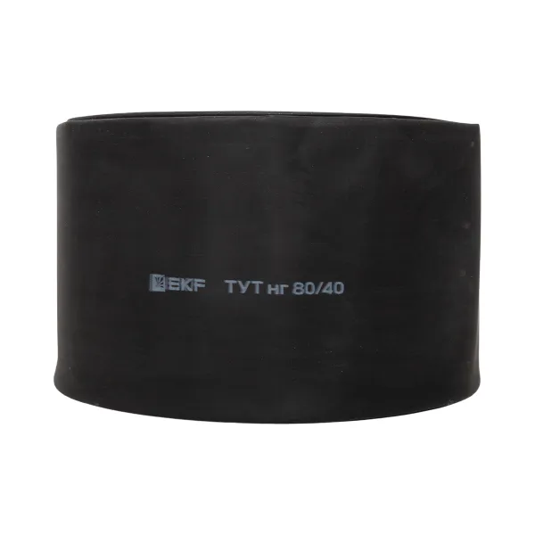 Термоусаживаемая трубка ТУТ нг 80/40 черная рулон EKF PROxima