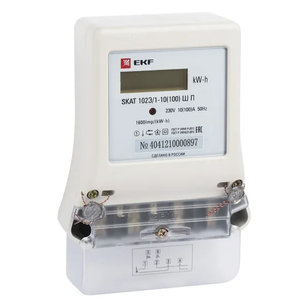 Счетчик электрической энергии однофазный SKAT 102E/1-10(100) SP EKF PROxima