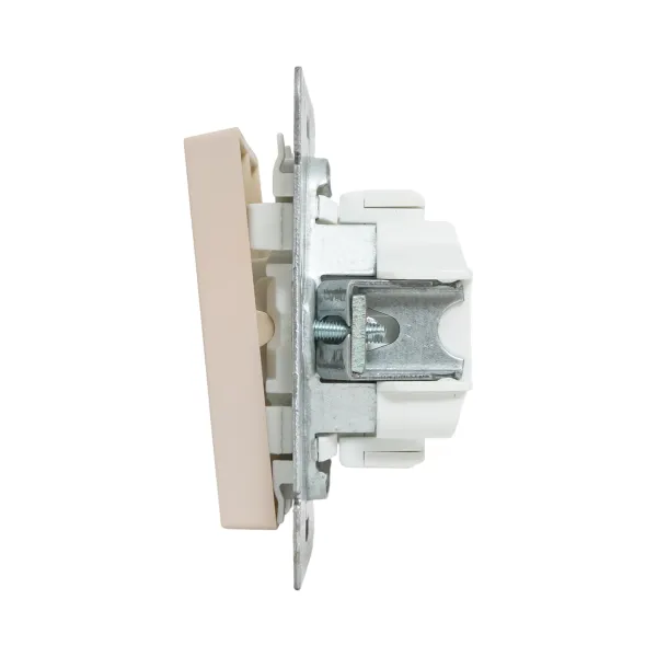 Механизм выключателя, двухклавишный, проходной, кремовый Эпика EKF