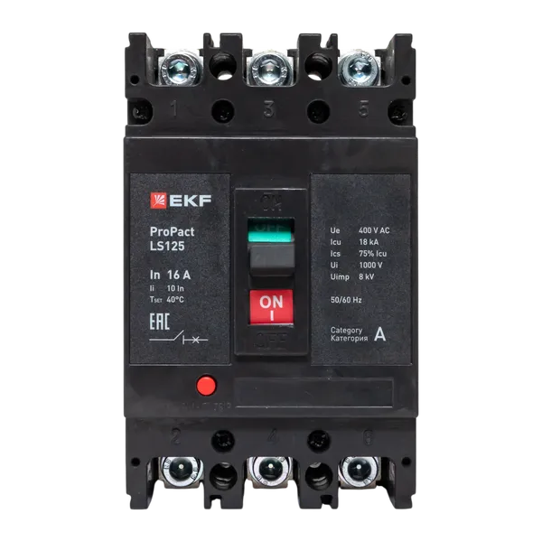 Автоматический выключатель LS125 18кА 3P 16А ProPact EKF