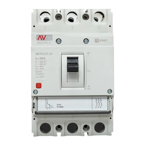 Автоматический выключатель AV POWER-2/3 125А 80kA TR EKF AVERES