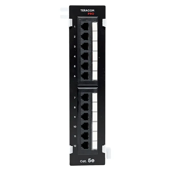 Патч-панель настенная TERACOM PRO Cat.5E неэкранированная UTP 12 портов RJ-45 Dual IDC