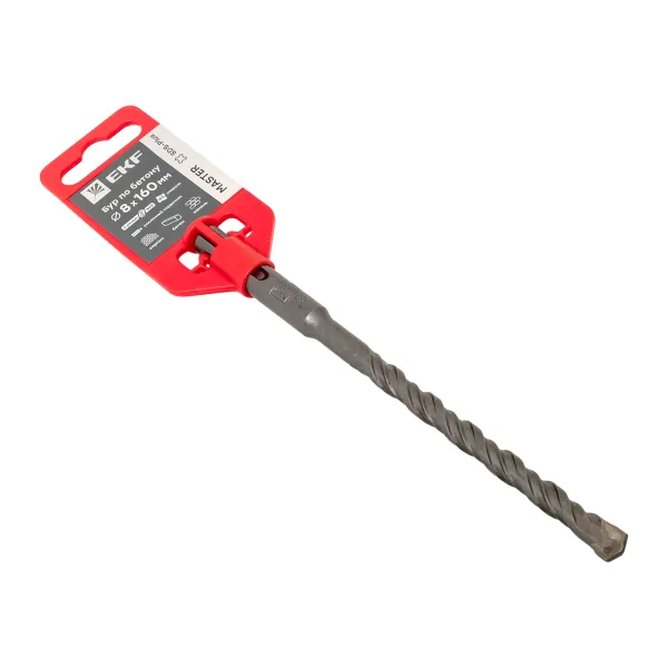 Бур по бетону SDS-plus 8х160 мм (2 резца)(4S спираль) EKF Master
