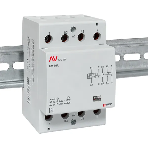 Контактор модульный КМ 40А 2NO+2NC 230VAC (3 мод.) AVERES EKF