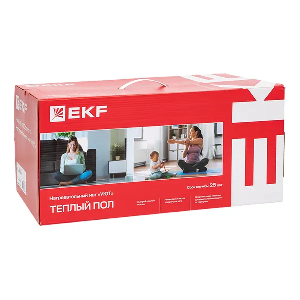 Теплый пол (мат нагревательный) "Уют" 10 кв.м. 1500 Вт EKF