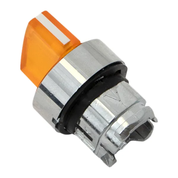 Исполнительный механизм переключателя ХB4 желтый на 3 положения с фиксацией, с подсветкой с короткой ручкой IP65 EKF